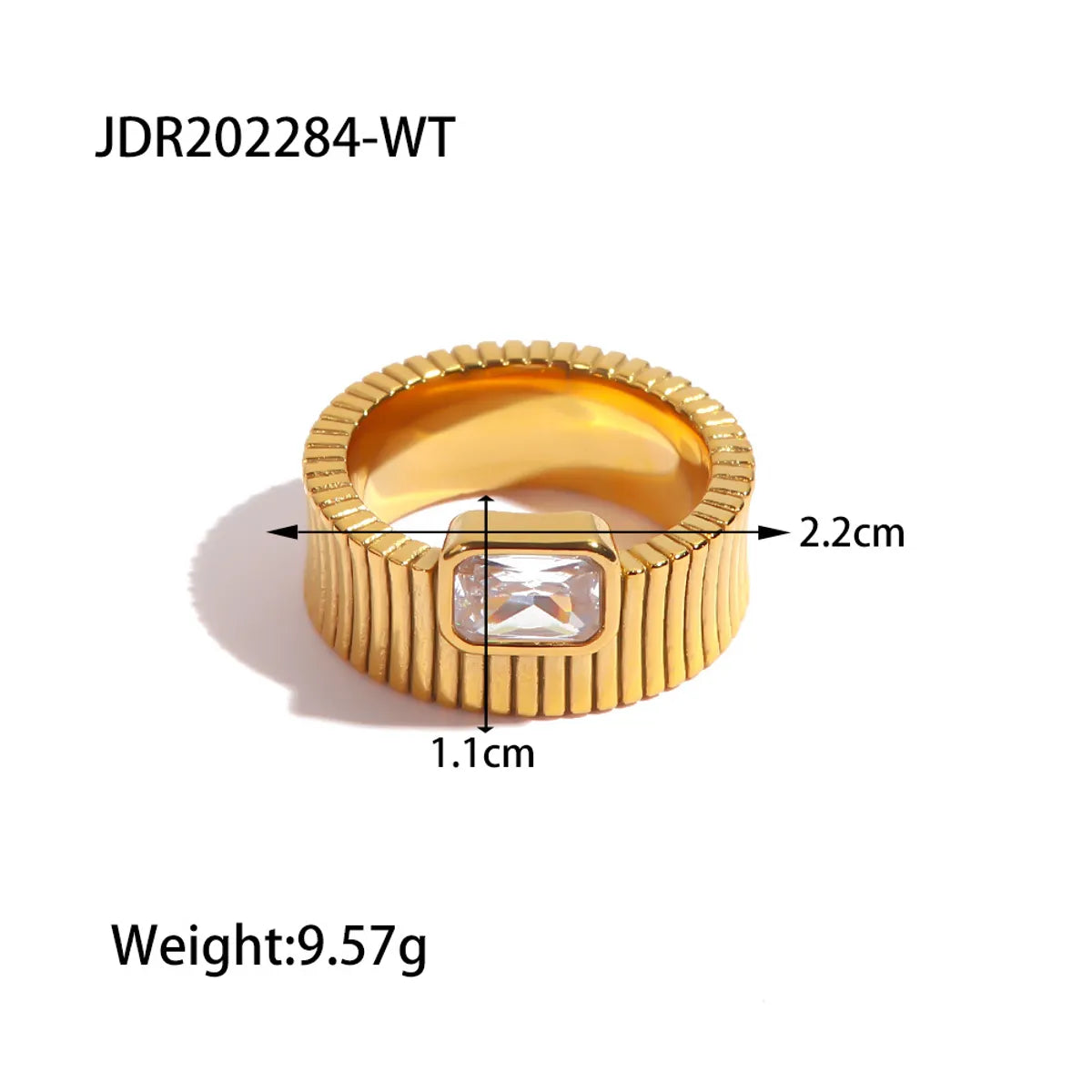 Wholesale Jewelry Simple Style Classic Style Solid Color 304 Stainless Steel Rhinestones Inlay Rings