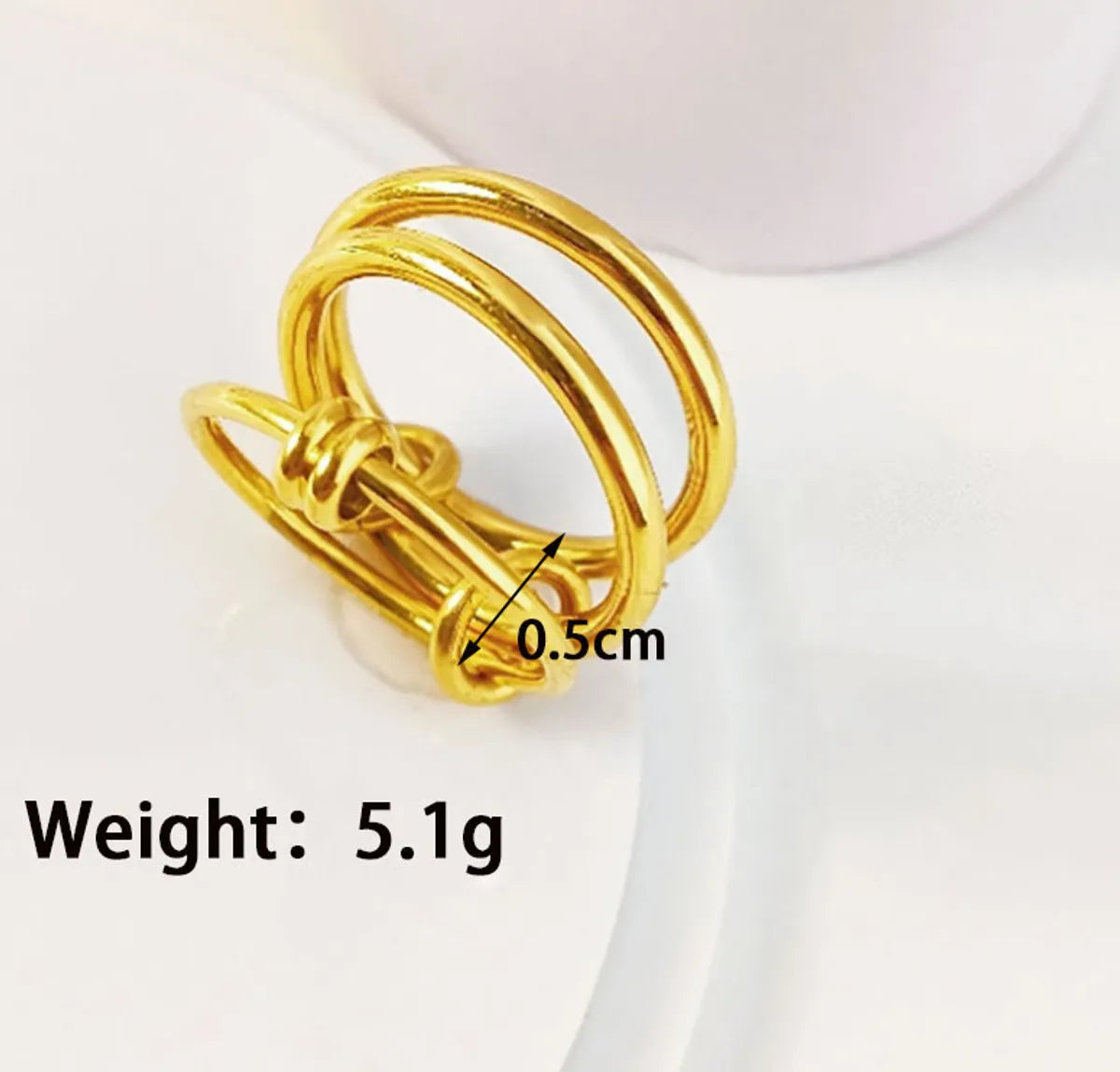 Wholesale Jewelry Simple Style Classic Style Solid Color 304 Stainless Steel Titanium Steel 18K Gold Plated Plating Rings