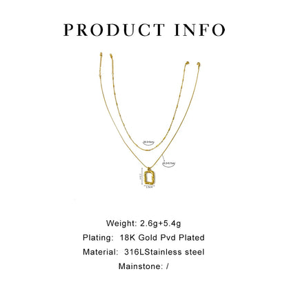 Wholesale Jewelry Simple Style Classic Style Solid Color 316L Stainless Steel  18K Gold Plated Irregular Plating Pendant Necklace