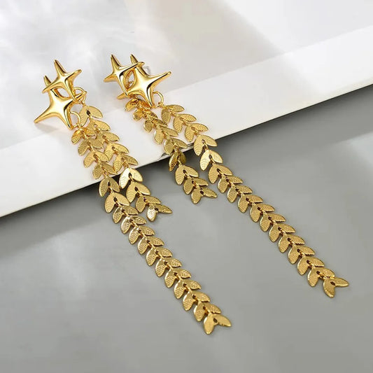 Wholesale Jewelry Simple Style Classic Style Solid Color Alloy Chain Drop Earrings