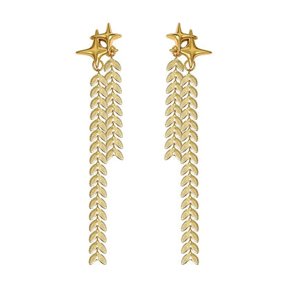 Wholesale Jewelry Simple Style Classic Style Solid Color Alloy Chain Drop Earrings