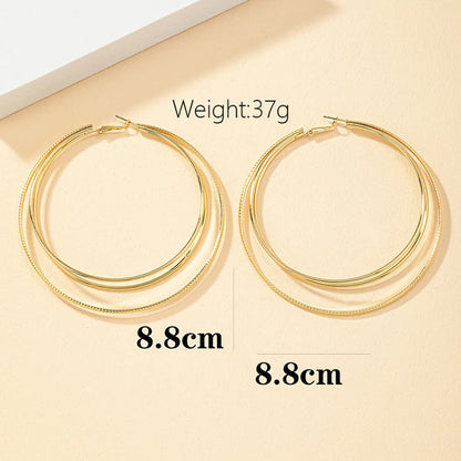 Wholesale Jewelry Simple Style Classic Style Solid Color Alloy Ferroalloy 14k Gold Plated Plating Hoop Earrings