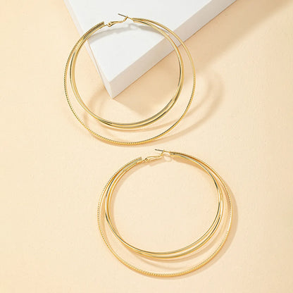 Wholesale Jewelry Simple Style Classic Style Solid Color Alloy Ferroalloy 14k Gold Plated Plating Hoop Earrings