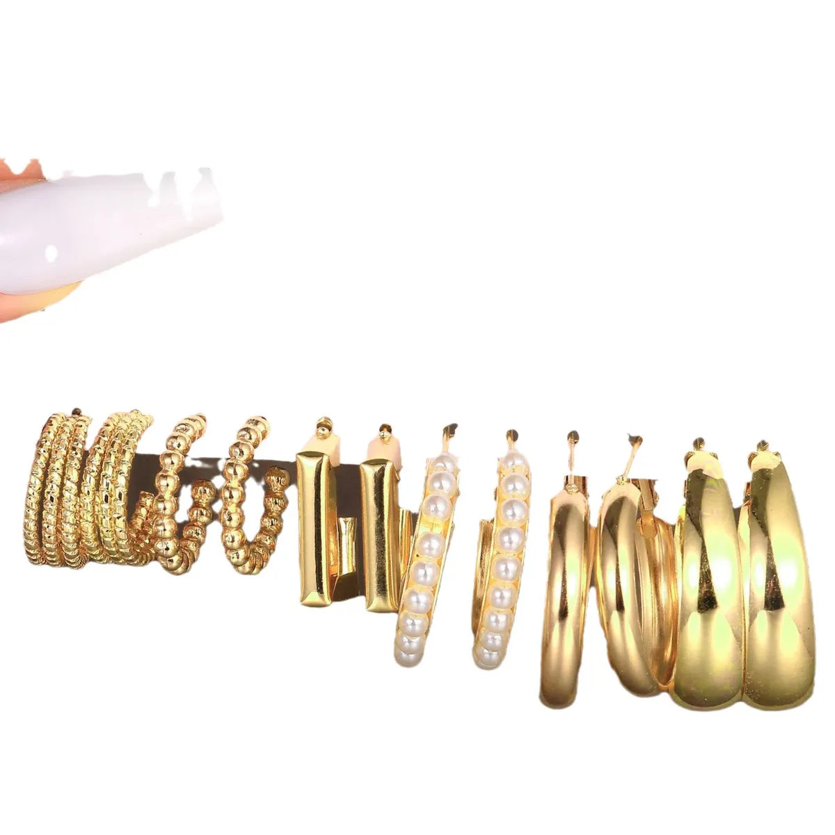 Wholesale Jewelry Simple Style Classic Style Solid Color Alloy Gold Plated Plating Earrings