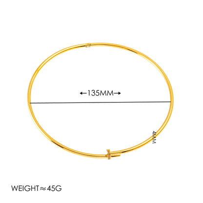 Wholesale Jewelry Simple Style Classic Style Solid Color Titanium Steel 18K Gold Plated Plating Choker