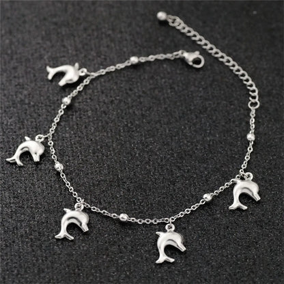 Wholesale Jewelry Simple Style Classic Style Solid Color Titanium Steel Anklet