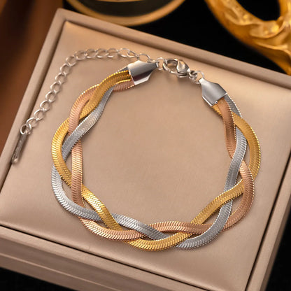 Wholesale Jewelry Simple Style Classic Style Solid Color Titanium Steel Plating Bracelets Necklace