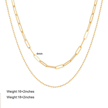 Wholesale Jewelry Simple Style Classic Style Solid Color Titanium Steel Plating Chain Layered Necklaces