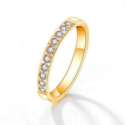 Wholesale Jewelry Simple Style Classic Style Solid Color Titanium Steel Rhinestones Inlay Rings