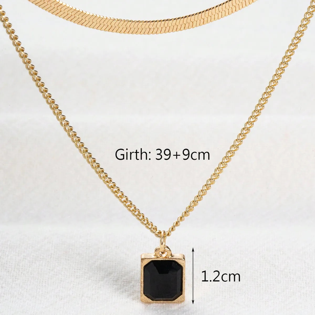 Wholesale Jewelry Simple Style Classic Style Square Alloy Glass 14K Gold Plated Inlay Layered Necklaces