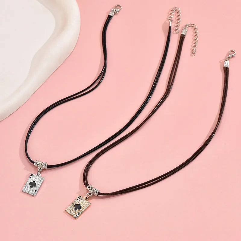 Wholesale Jewelry Simple Style Classic Style Square Zinc Alloy Rhinestones Inlay Pendant Necklace