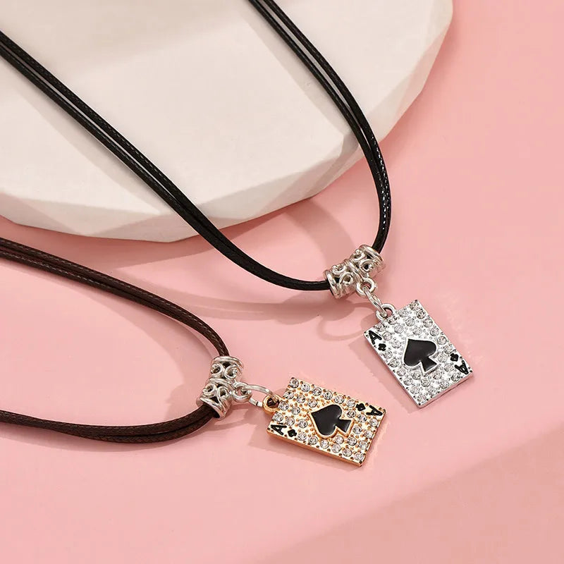 Wholesale Jewelry Simple Style Classic Style Square Zinc Alloy Rhinestones Inlay Pendant Necklace