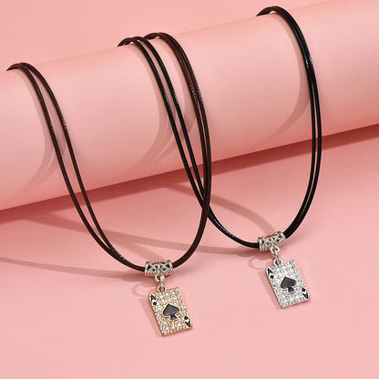 Wholesale Jewelry Simple Style Classic Style Square Zinc Alloy Rhinestones Inlay Pendant Necklace