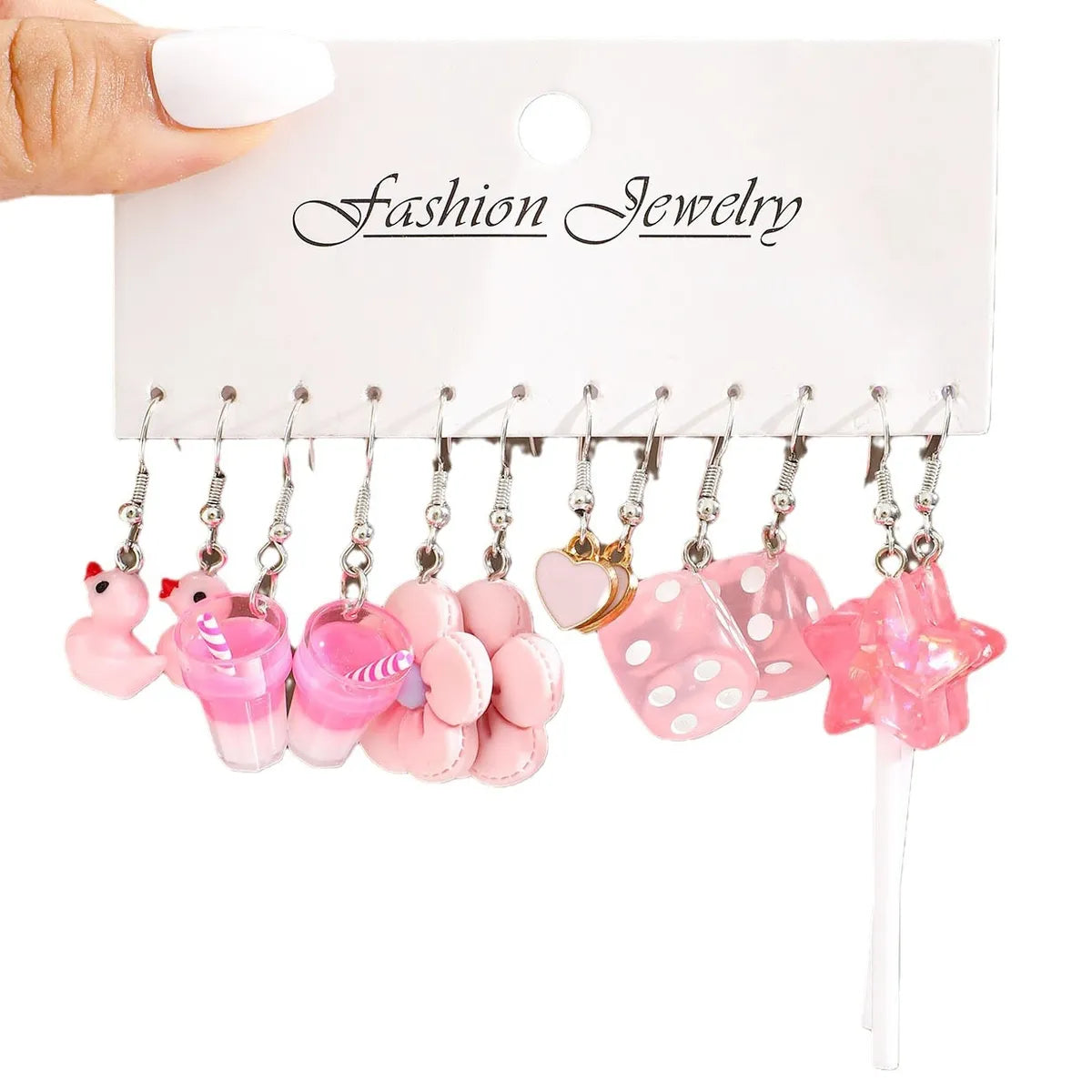 Wholesale Jewelry Simple Style Classic Style Star Heart Shape Flower Arylic Patchwork Earrings