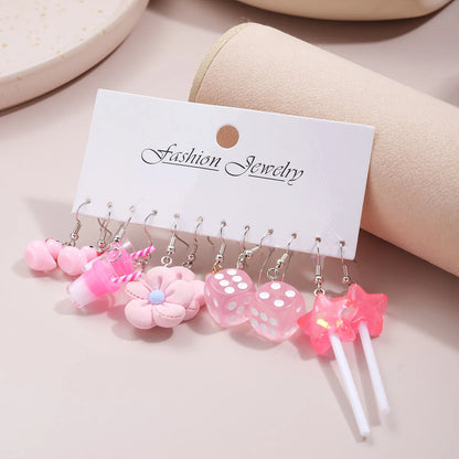 Wholesale Jewelry Simple Style Classic Style Star Heart Shape Flower Arylic Patchwork Earrings