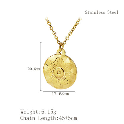 Wholesale Jewelry Simple Style Classic Style Sun 304 Stainless Steel 18K Gold Plated Plating Pendant Necklace