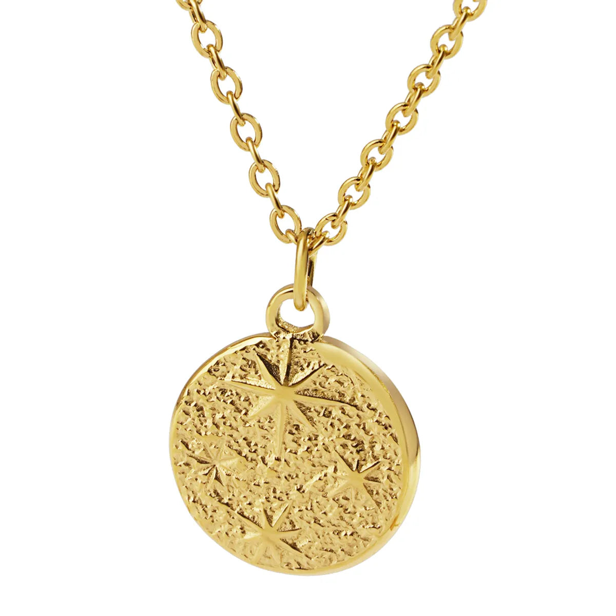 Wholesale Jewelry Simple Style Classic Style Sun 304 Stainless Steel 18K Gold Plated Plating Pendant Necklace