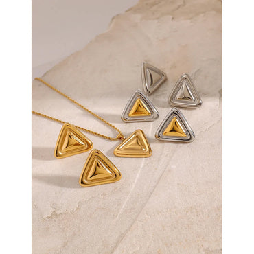 Wholesale Jewelry Simple Style Classic Style Triangle 304 Stainless Steel Jewelry Set