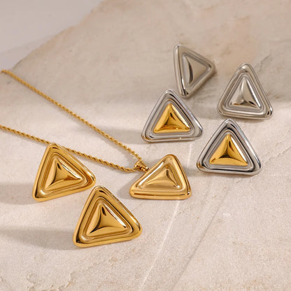 Wholesale Jewelry Simple Style Classic Style Triangle 304 Stainless Steel Jewelry Set