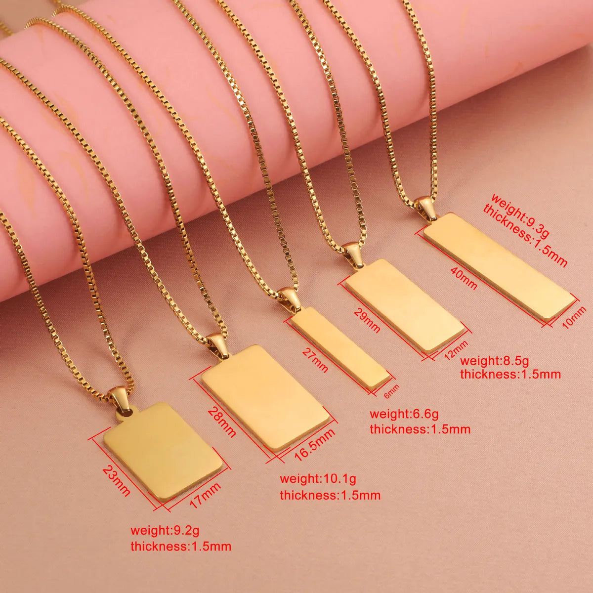 Wholesale Jewelry Simple Style Classic Style U Shape 304 Stainless Steel Plating Pendant Necklace