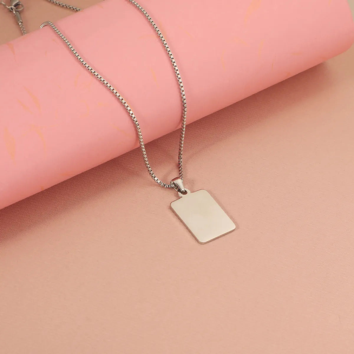 Wholesale Jewelry Simple Style Classic Style U Shape 304 Stainless Steel Plating Pendant Necklace