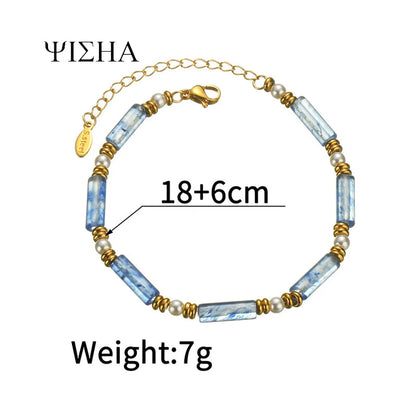 Wholesale Jewelry Simple Style Color Block Titanium Steel Beaded Bracelets