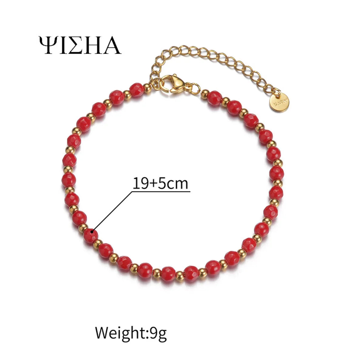 Wholesale Jewelry Simple Style Color Block Titanium Steel Beaded Bracelets