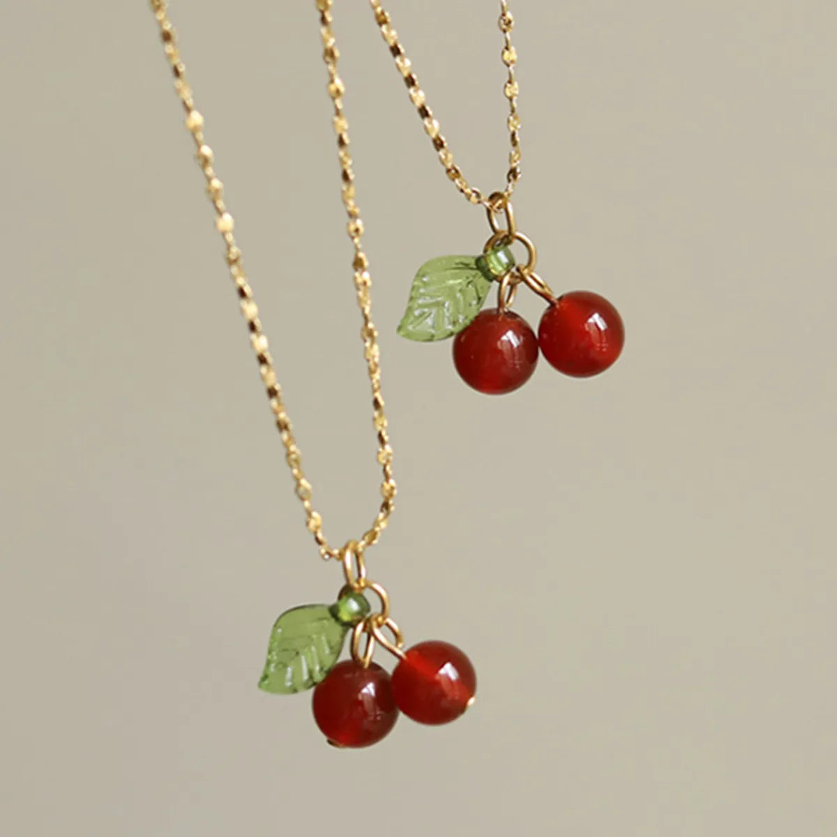 Wholesale Jewelry Simple Style Commute Cherry 304 Stainless Steel 18K Gold Plated Plating Pendant Necklace