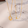 Wholesale Jewelry Simple Style Commute Circle Heart Shape 304 Stainless Steel 18K Gold Plated Plating Pendant Necklace