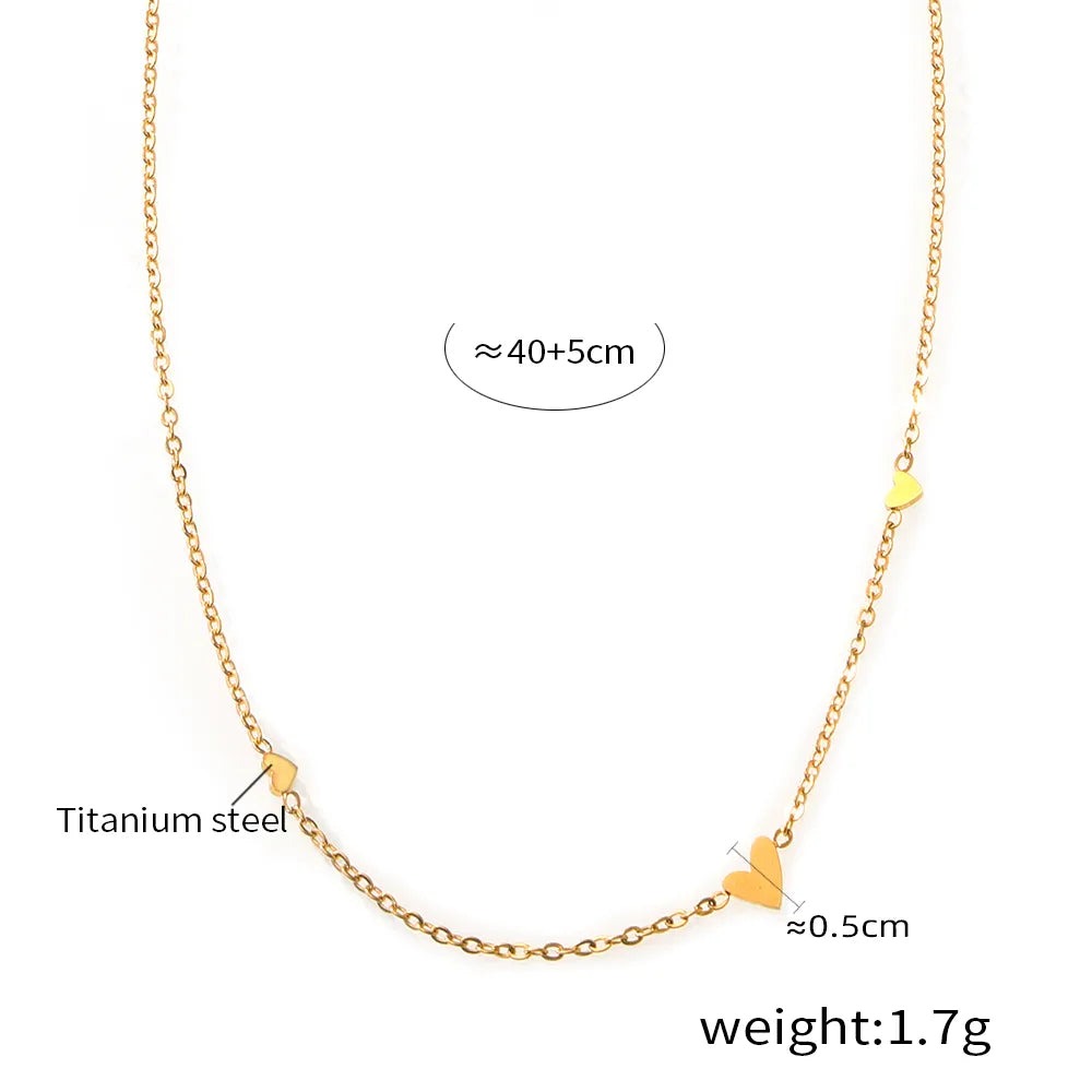 Wholesale Jewelry Simple Style Commute Circle Heart Shape 304 Stainless Steel 18K Gold Plated Plating Pendant Necklace