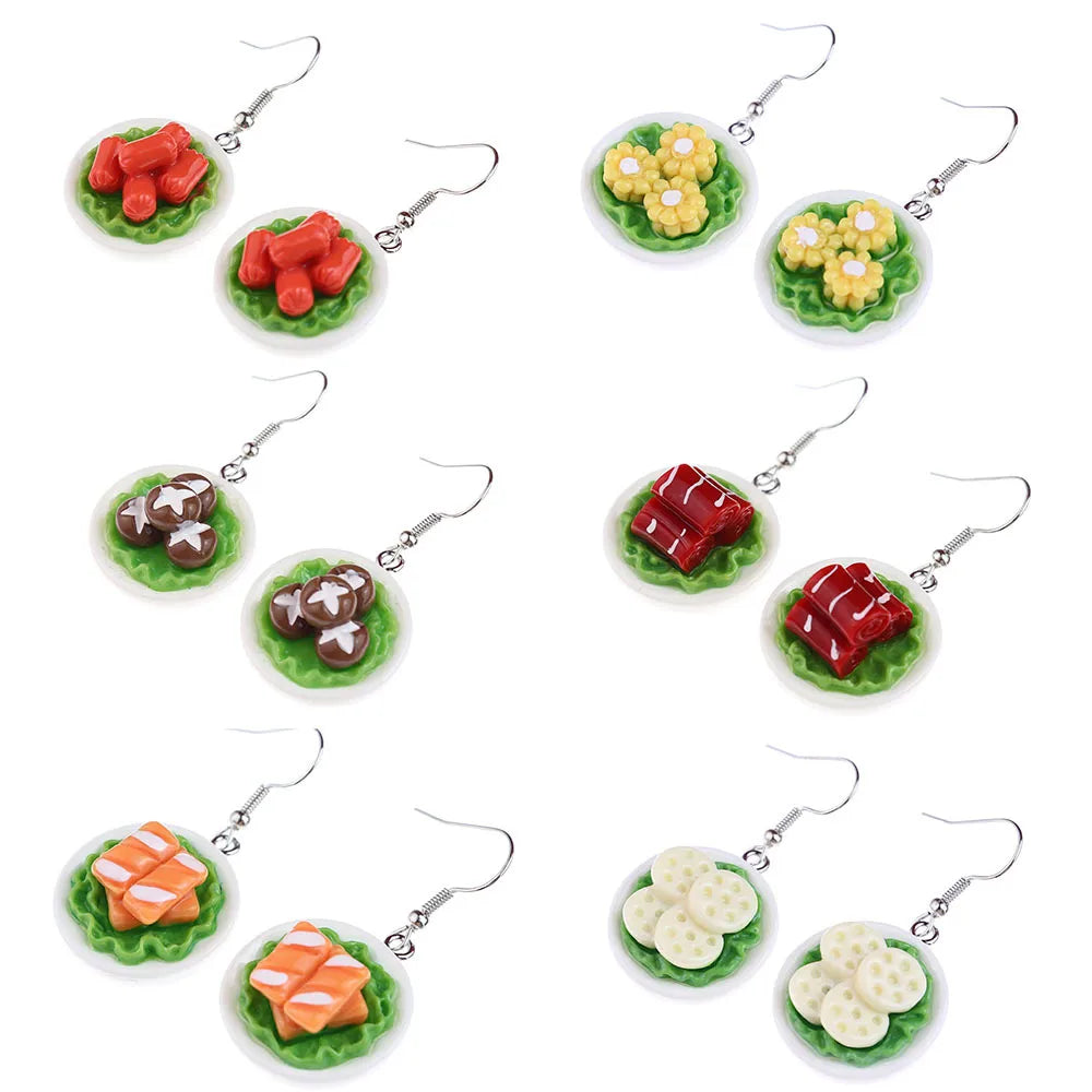 Wholesale Jewelry Simple Style Commute Color Block Plastic Resin Patchwork Drop Earrings