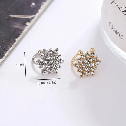 Wholesale Jewelry Simple Style Commute Geometric Metal Rhinestones Inlay Ear Cuffs