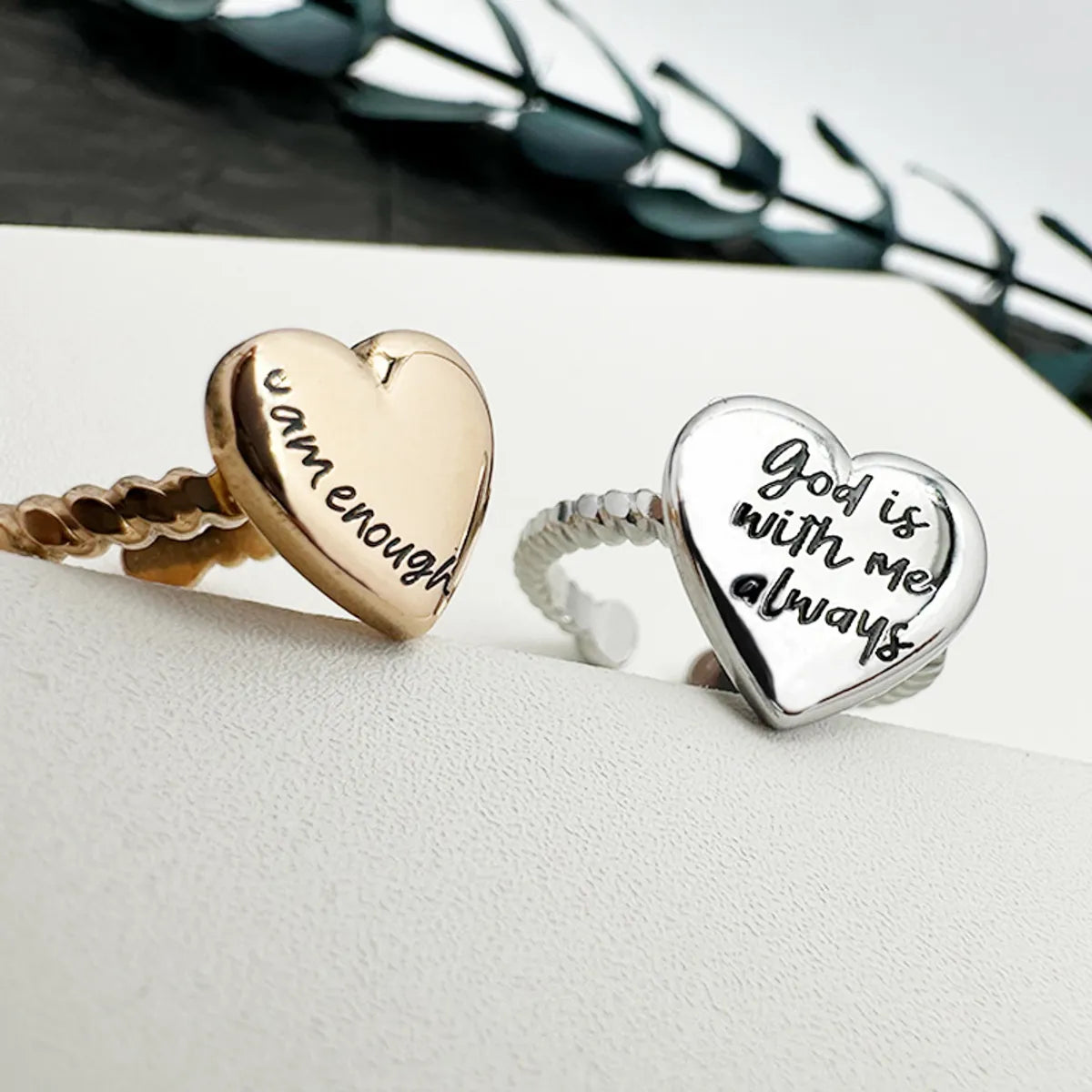 Wholesale Jewelry Simple Style Commute Letter Heart Shape 316 Stainless Steel  Polishing Open Rings