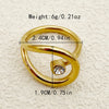 Wholesale Jewelry Simple Style Commute Round Square Heart Shape 304 Stainless Steel Zircon 14K Gold Plated Asymmetrical Plating Inlay Rings