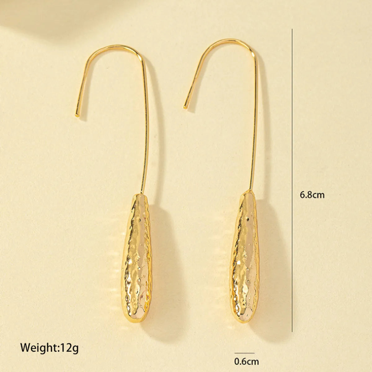 1 Pair Simple Style Commute Solid Color Plating Alloy Gold Plated Drop Earrings