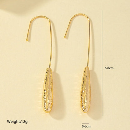 1 Pair Simple Style Commute Solid Color Plating Alloy Gold Plated Drop Earrings