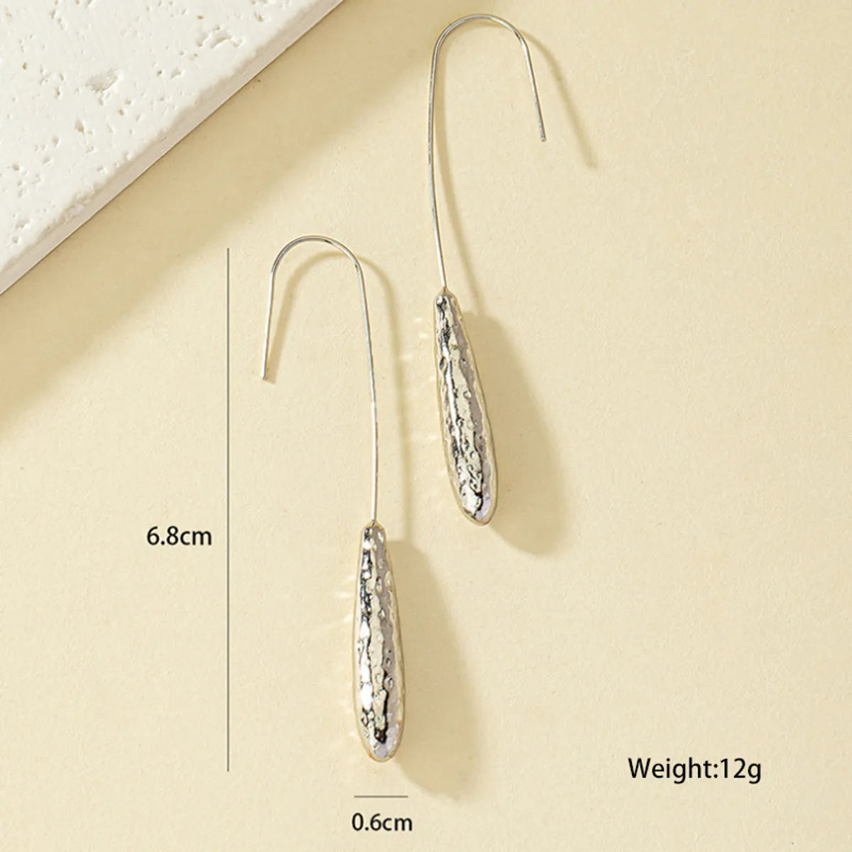 1 Pair Simple Style Commute Solid Color Plating Alloy Gold Plated Drop Earrings