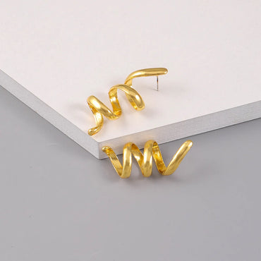 1 Piece Simple Style Commute Spiral Plating Alloy Gold Plated Silver Plated Ear Studs