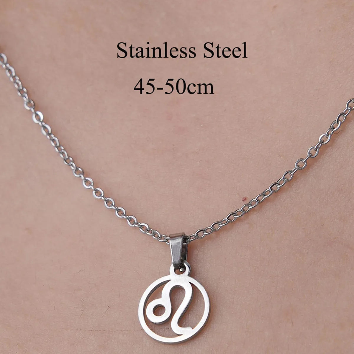 Wholesale Jewelry Simple Style Constellation 201 Stainless Steel Polishing Hollow Out Pendant Necklace