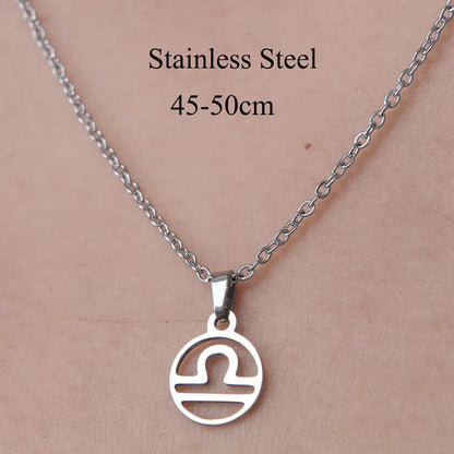 Wholesale Jewelry Simple Style Constellation 201 Stainless Steel Polishing Hollow Out Pendant Necklace