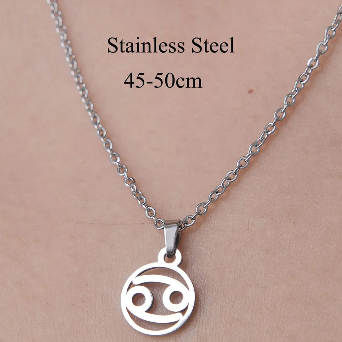 Wholesale Jewelry Simple Style Constellation 201 Stainless Steel Polishing Hollow Out Pendant Necklace