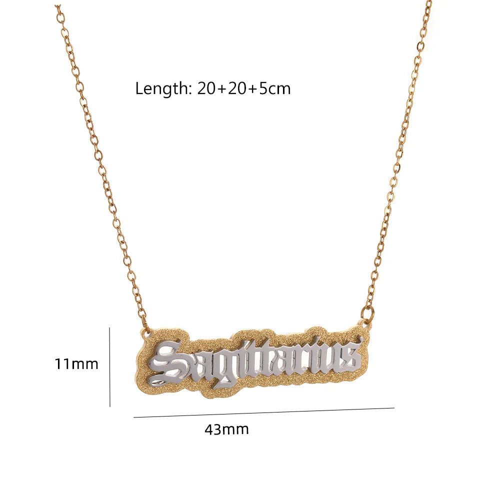 Wholesale Jewelry Simple Style Constellation 304 Stainless Steel 18K Gold Plated Plating Pendant Necklace