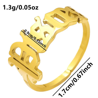 Wholesale Jewelry Simple Style Constellation 304 Stainless Steel 18K Gold Plated Polishing Rings