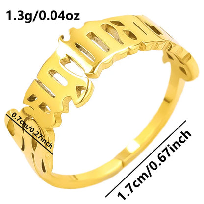 Wholesale Jewelry Simple Style Constellation 304 Stainless Steel 18K Gold Plated Polishing Rings