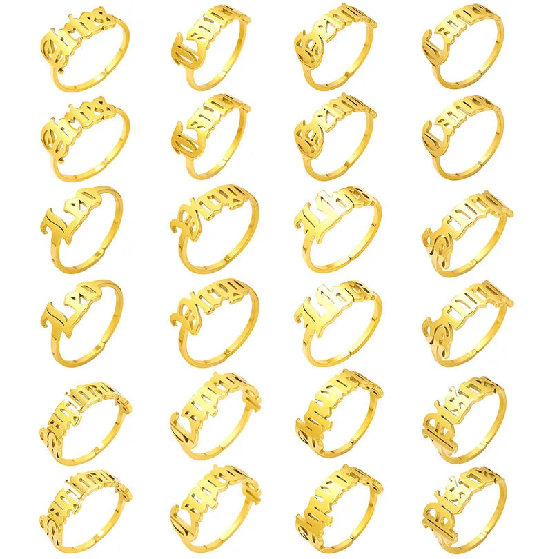 Wholesale Jewelry Simple Style Constellation 304 Stainless Steel 18K Gold Plated Polishing Rings