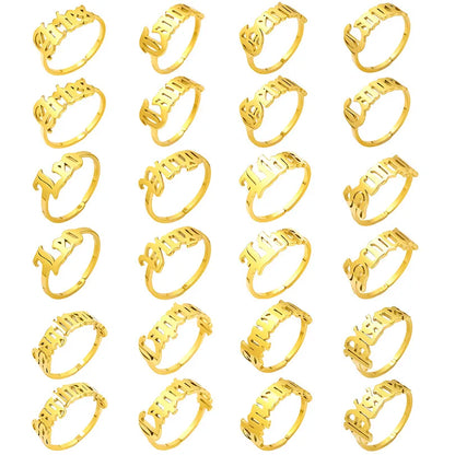 Wholesale Jewelry Simple Style Constellation 304 Stainless Steel 18K Gold Plated Polishing Rings