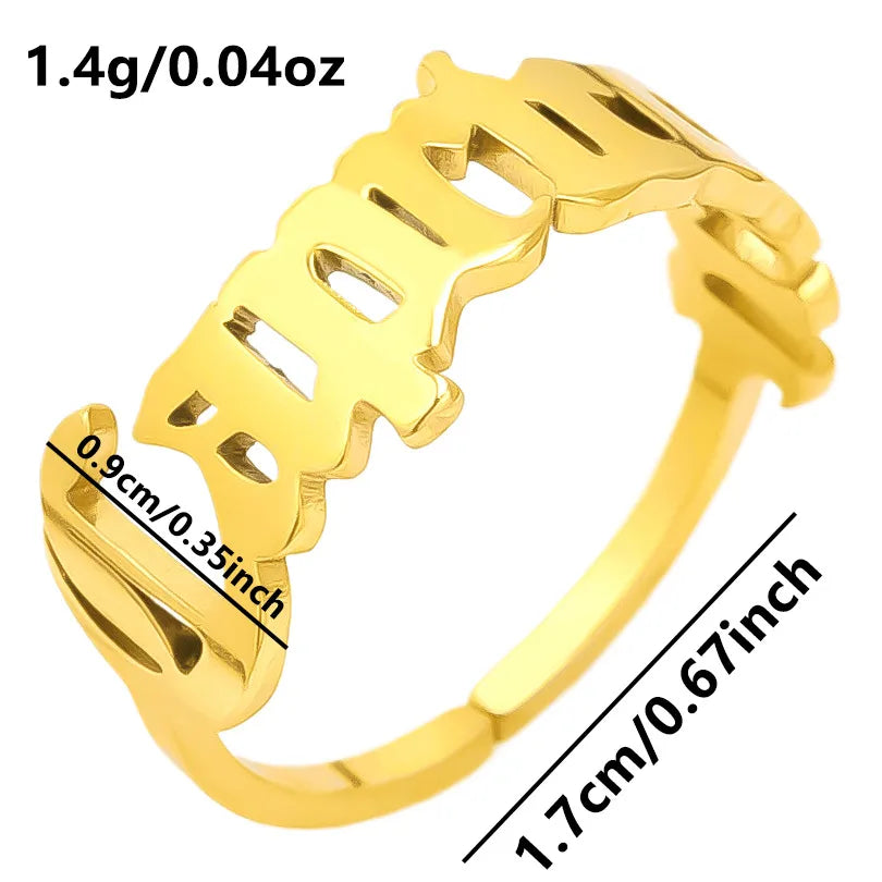 Wholesale Jewelry Simple Style Constellation 304 Stainless Steel 18K Gold Plated Polishing Rings