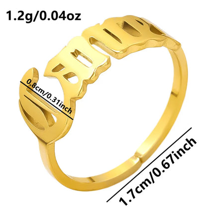 Wholesale Jewelry Simple Style Constellation 304 Stainless Steel 18K Gold Plated Polishing Rings