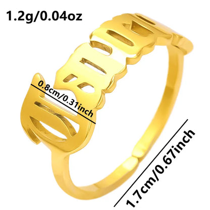 Wholesale Jewelry Simple Style Constellation 304 Stainless Steel 18K Gold Plated Polishing Rings