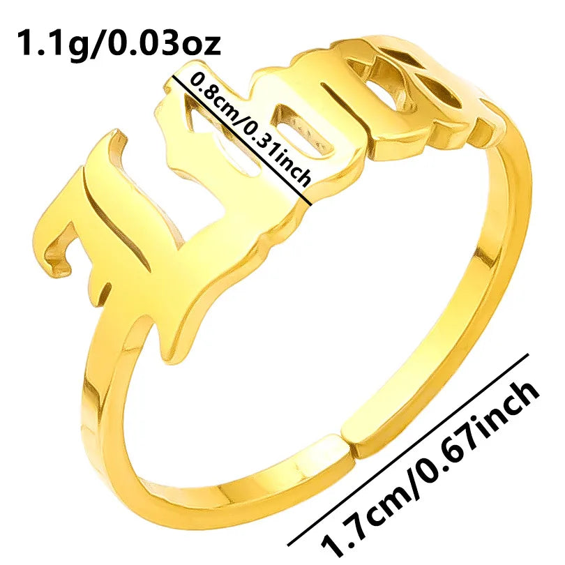 Wholesale Jewelry Simple Style Constellation 304 Stainless Steel 18K Gold Plated Polishing Rings